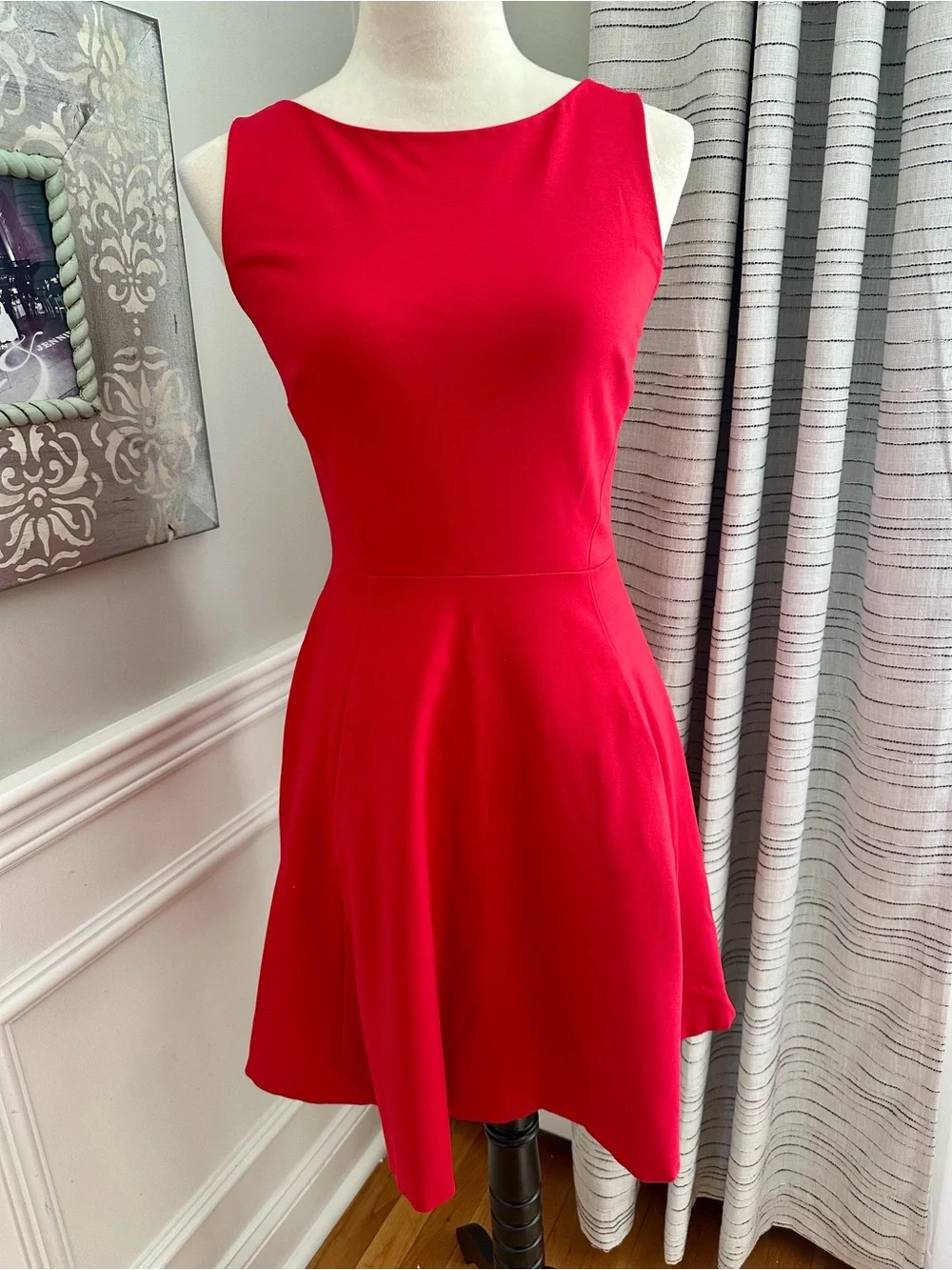 kate spade Red Sleeveless Fit-and-Flare Dress w Bow Detail On Back - Picture 3 of 16
